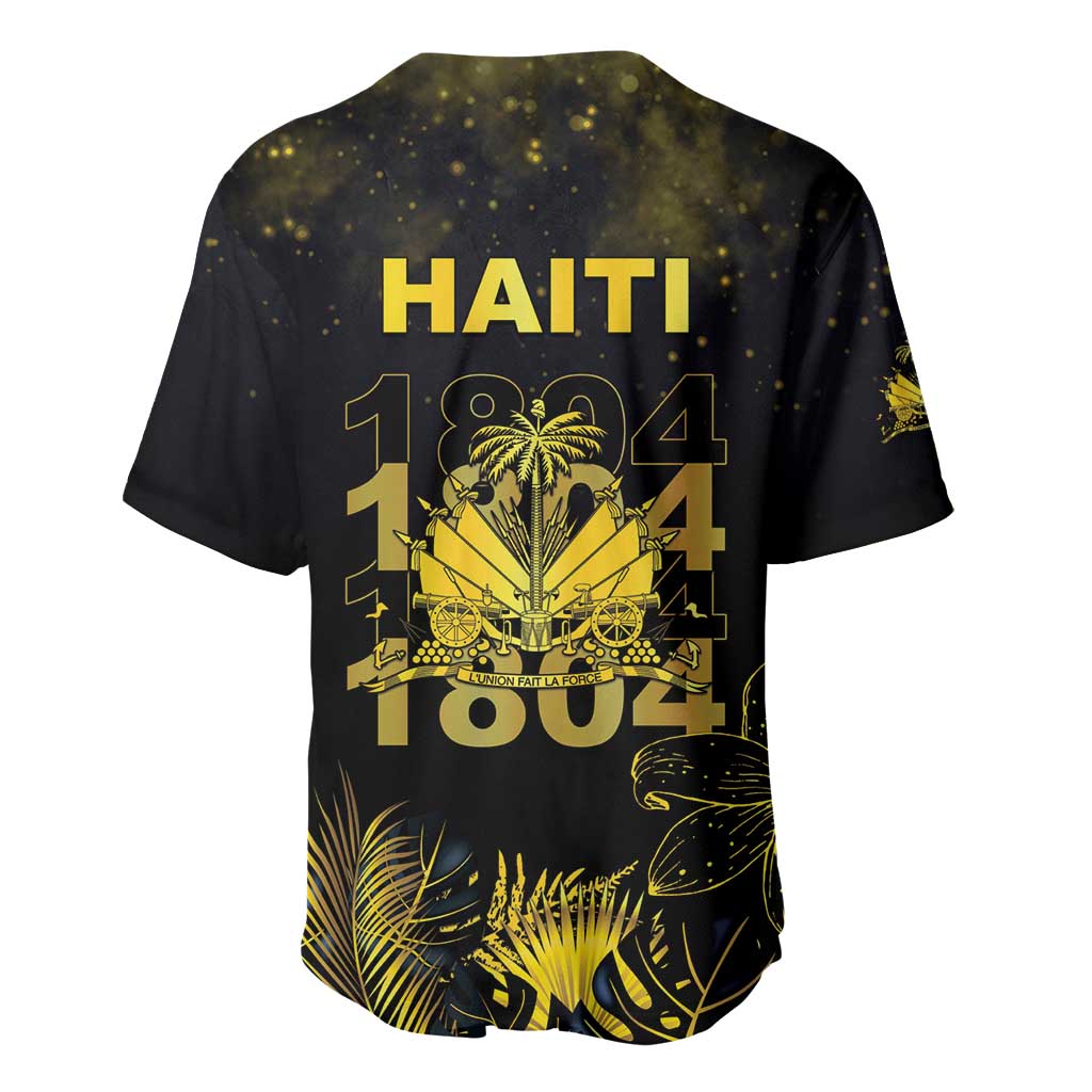 Haiti 1804 Baseball Jersey Gold Tropical Leaves And Coat Of Arms LT05