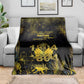 Haiti 1804 Blanket Gold Tropical Leaves And Coat Of Arms - African Pride