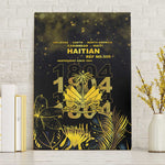 Haiti 1804 Canvas Wall Art Gold Tropical Leaves And Coat Of Arms - African Pride