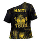 Haiti 1804 Cross Shoulder Shirt Gold Tropical Leaves And Coat Of Arms