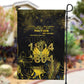 Haiti 1804 Garden Flag Gold Tropical Leaves And Coat Of Arms - African Pride