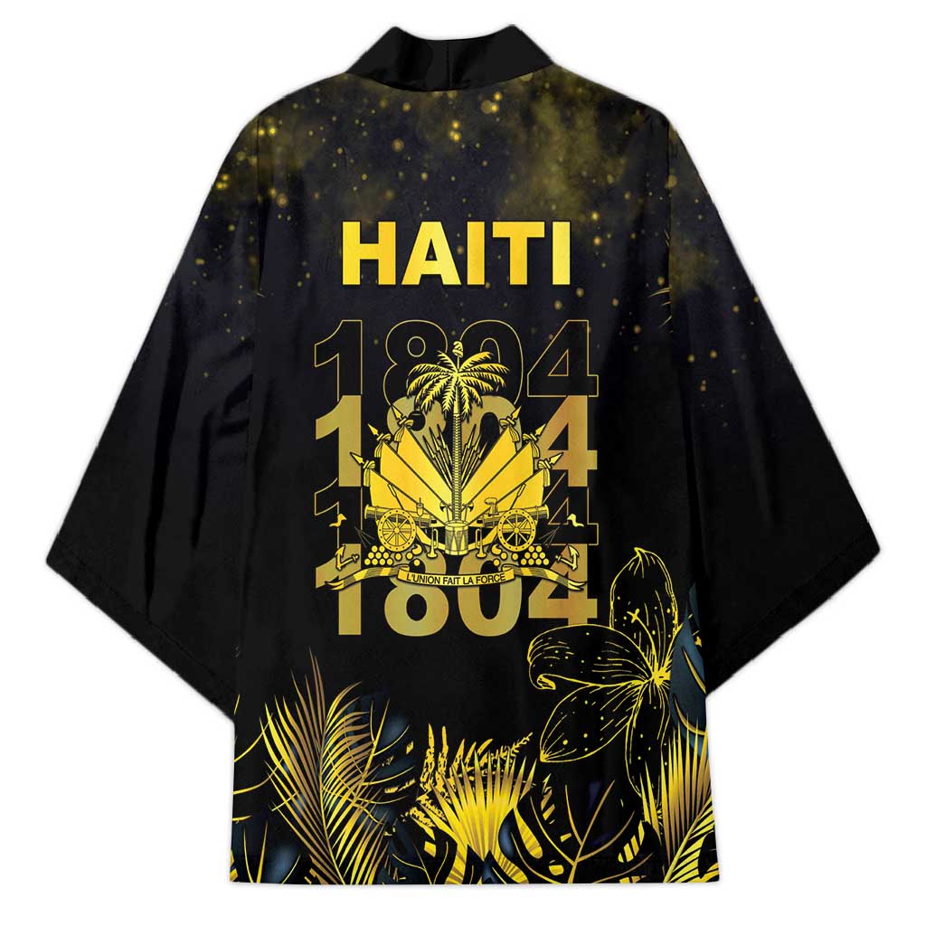 Haiti 1804 Kimono Gold Tropical Leaves And Coat Of Arms