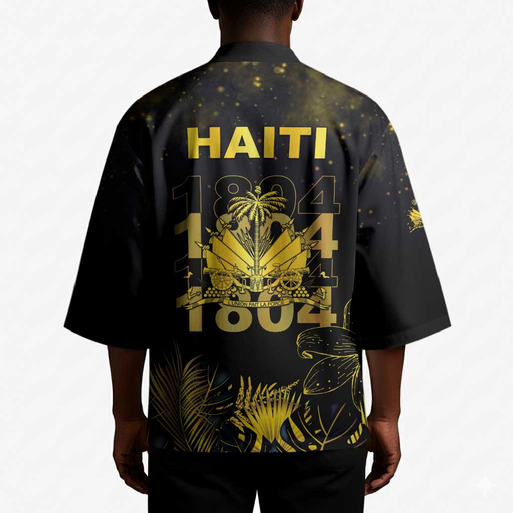 Haiti 1804 Kimono Gold Tropical Leaves And Coat Of Arms