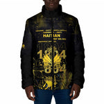 Haiti 1804 Padded Jacket Gold Tropical Leaves And Coat Of Arms
