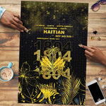 Haiti 1804 Puzzle Gold Tropical Leaves And Coat Of Arms