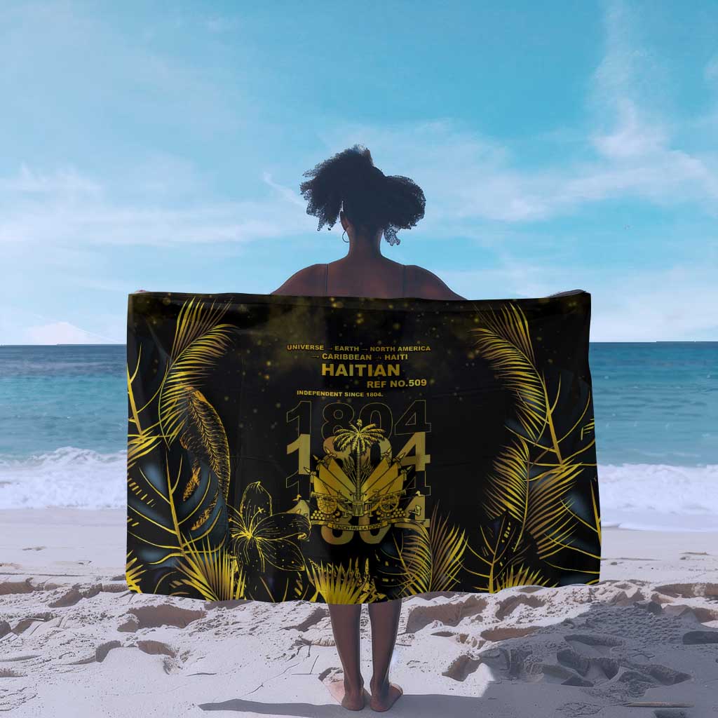 Haiti 1804 Sarong Gold Tropical Leaves And Coat Of Arms - African Pride