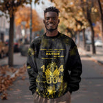 Haiti 1804 Sweatshirt Gold Tropical Leaves And Coat Of Arms - African Pride