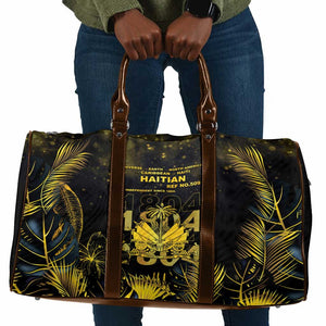 Haiti 1804 Travel Bag Gold Tropical Leaves And Coat Of Arms