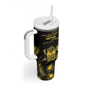 Haiti 1804 Tumbler With Handle Gold Tropical Leaves And Coat Of Arms - African Pride