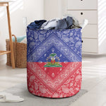 Afro Haiti Paisley Laundry Basket Haitian Flag Bandana Style - African Pride