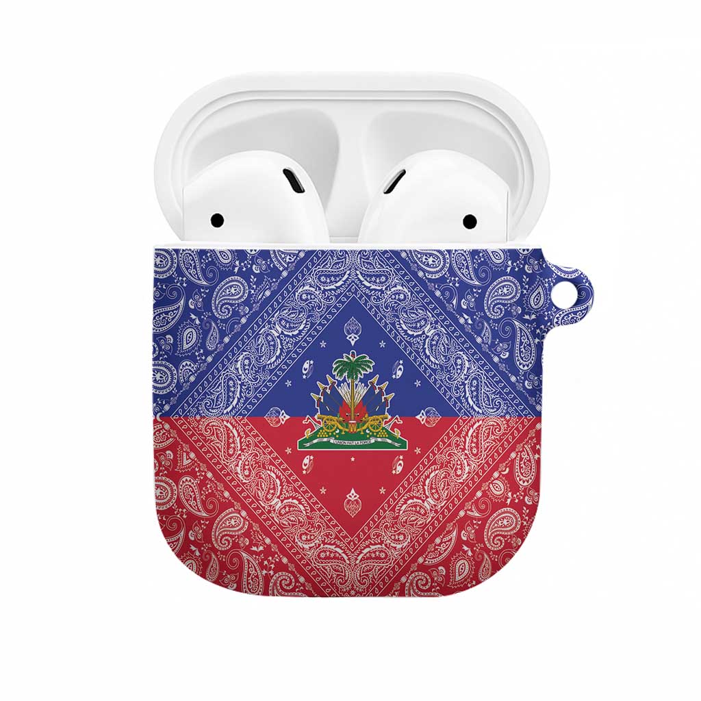 Afro Haiti Paisley AirPods Case Haitian Flag Bandana Style