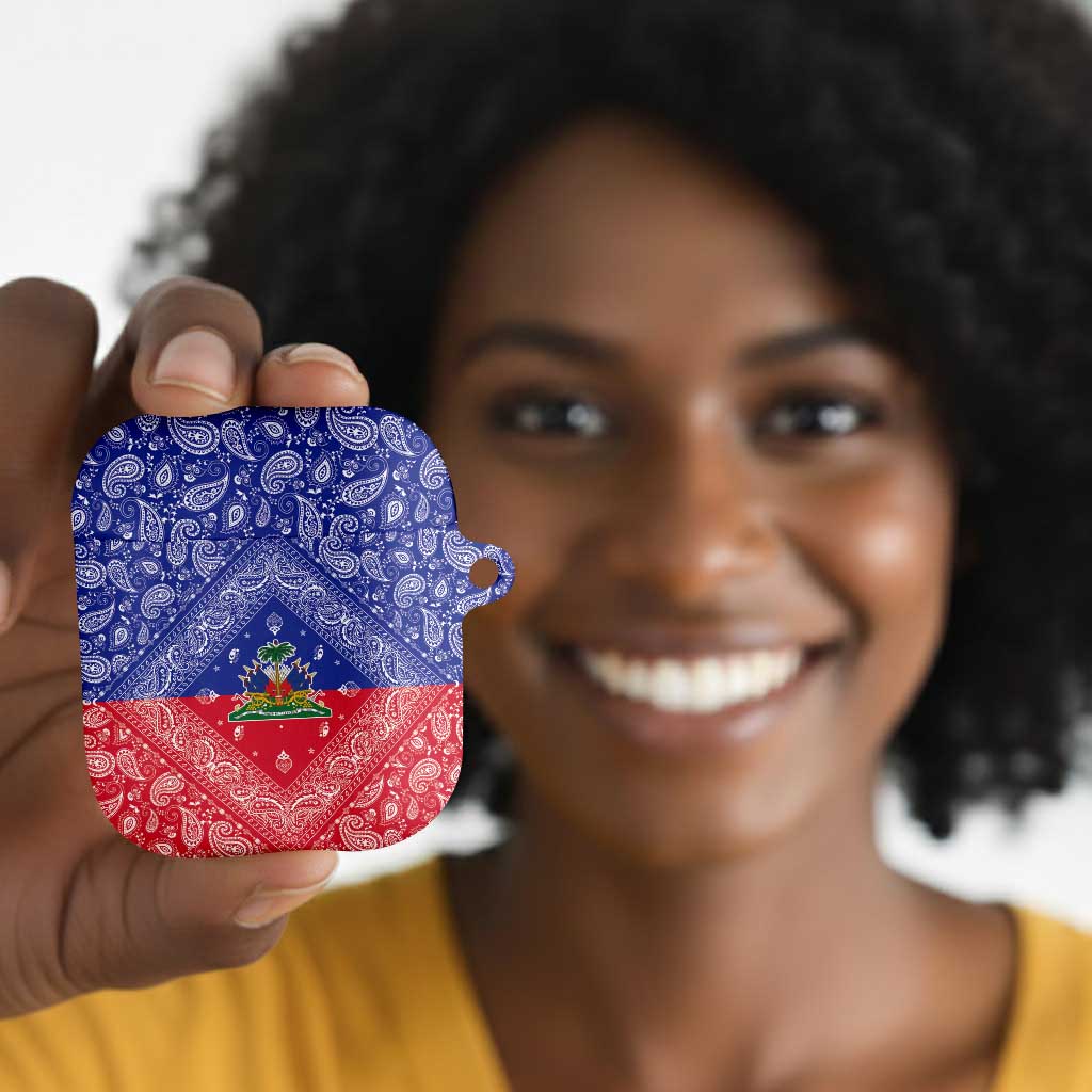 Afro Haiti Paisley AirPods Case Haitian Flag Bandana Style