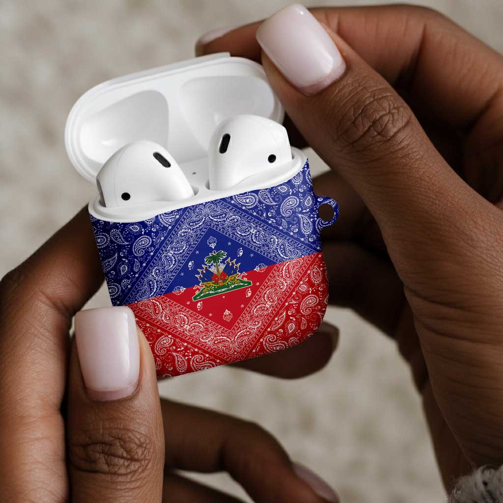 Afro Haiti Paisley AirPods Case Haitian Flag Bandana Style
