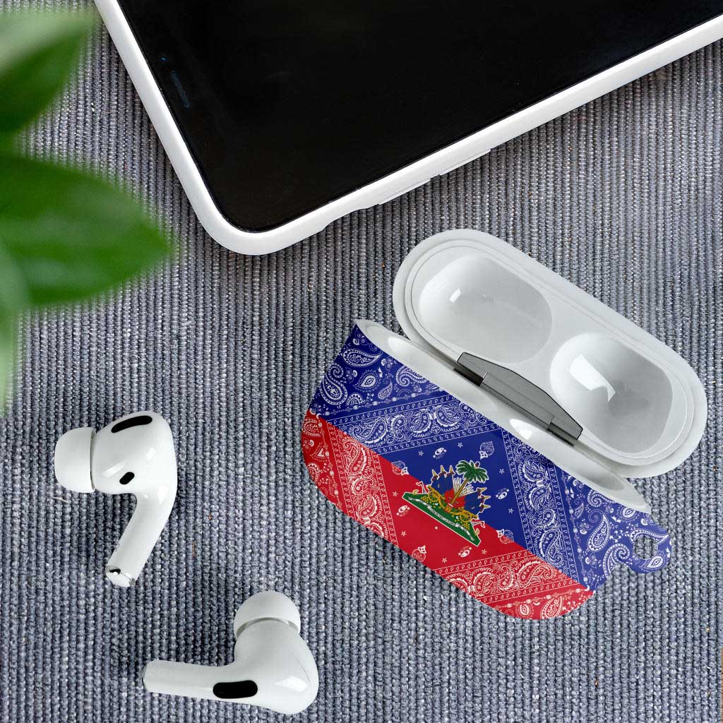 Afro Haiti Paisley AirPods Case Haitian Flag Bandana Style