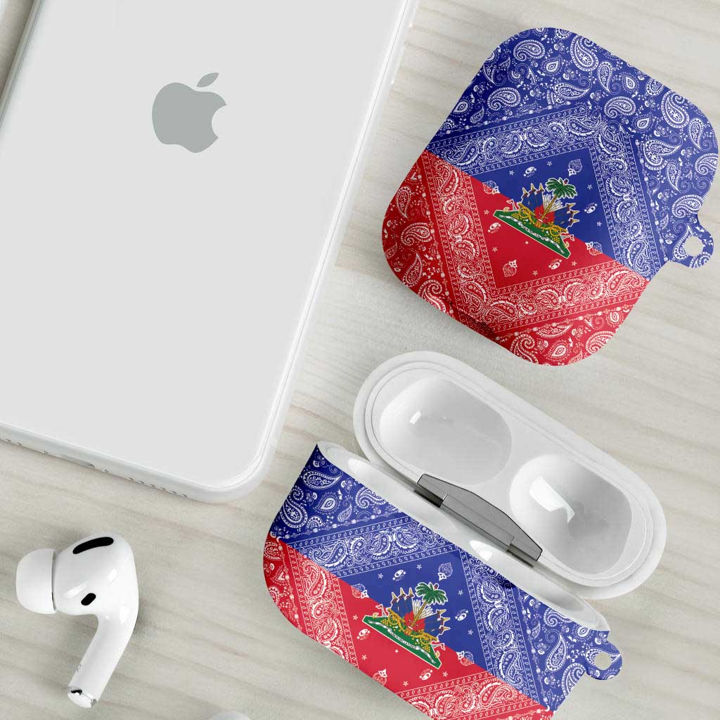 Afro Haiti Paisley AirPods Case Haitian Flag Bandana Style