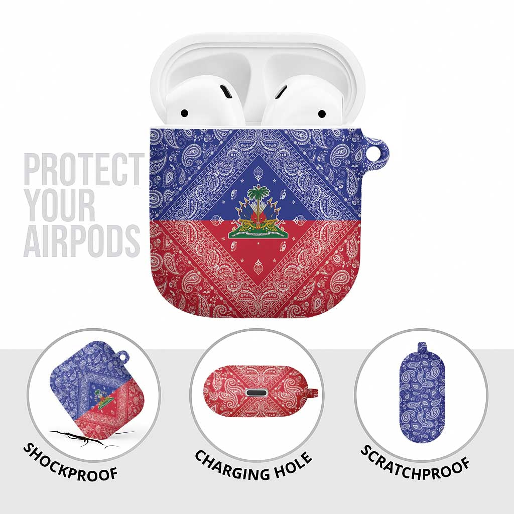 Afro Haiti Paisley AirPods Case Haitian Flag Bandana Style