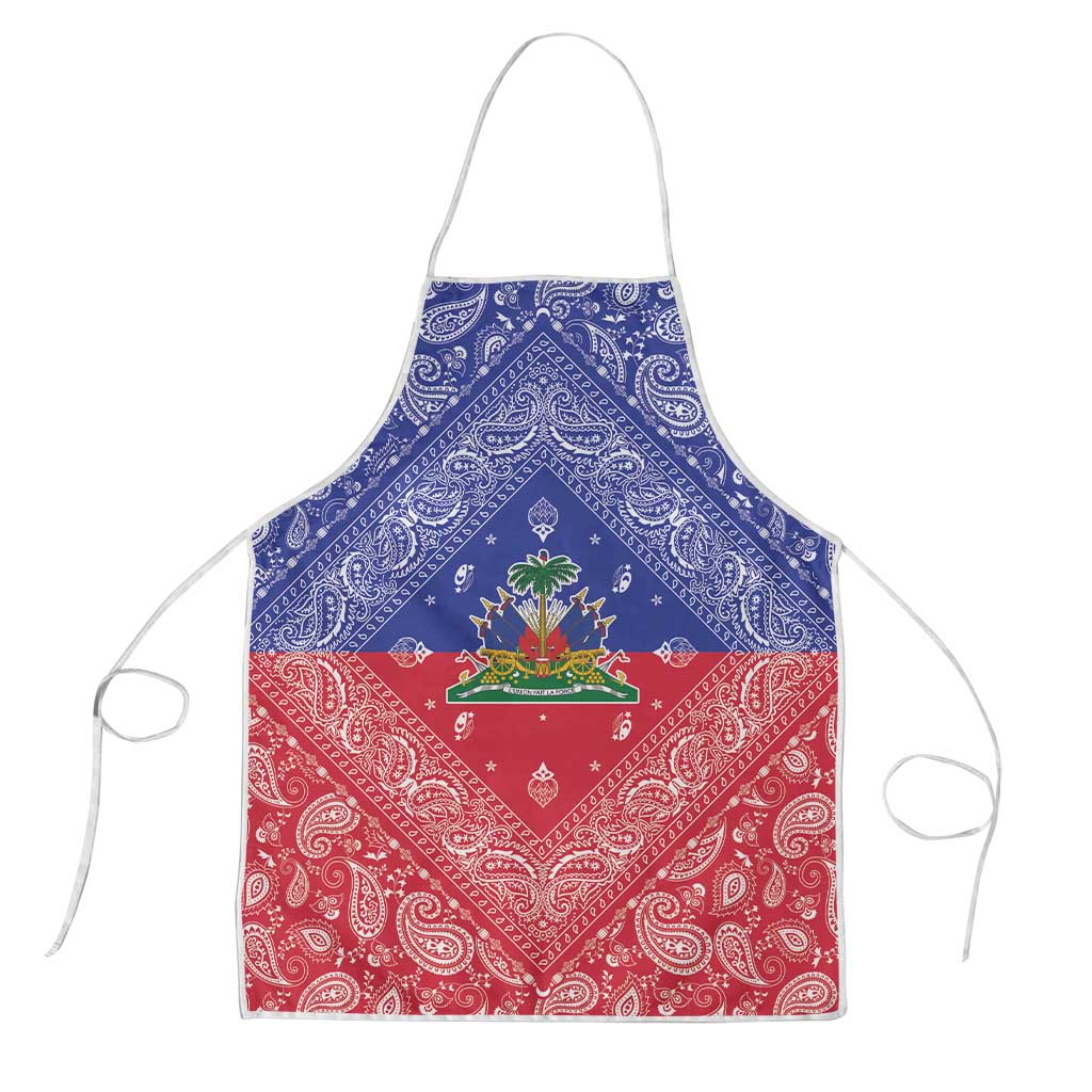 Afro Haiti Paisley Apron Haitian Flag Bandana Style