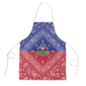 Afro Haiti Paisley Apron Haitian Flag Bandana Style