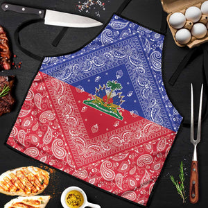 Afro Haiti Paisley Apron Haitian Flag Bandana Style