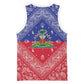 Afro Haiti Paisley Basketball Jersey Haitian Flag Bandana Style - African Pride