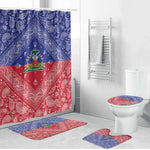 Afro Haiti Paisley Bathroom Set Haitian Flag Bandana Style