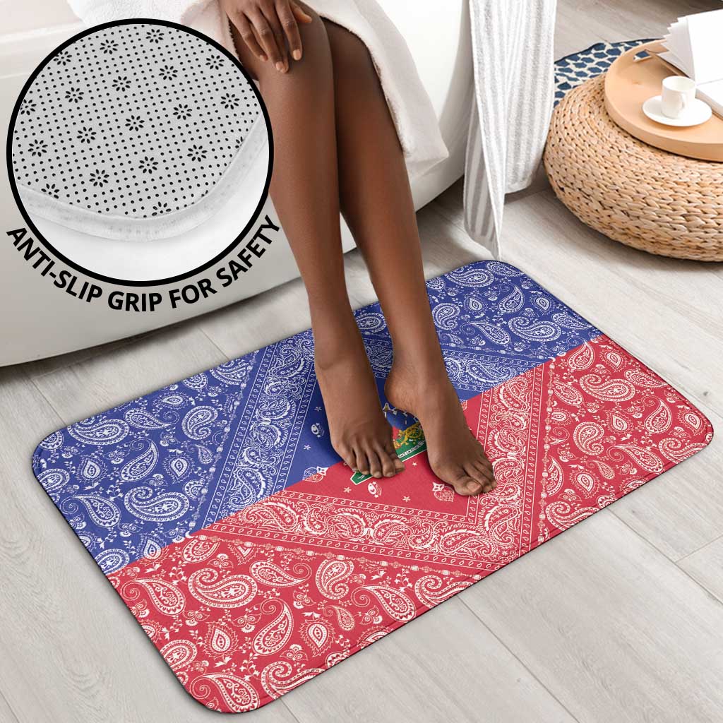 Afro Haiti Paisley Bathroom Set Haitian Flag Bandana Style