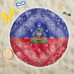 Afro Haiti Paisley Beach Blanket Haitian Flag Bandana Style - African Pride