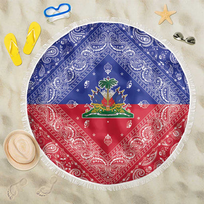 Afro Haiti Paisley Beach Blanket Haitian Flag Bandana Style - African Pride