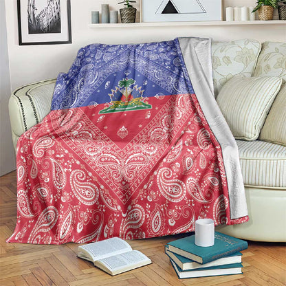 Afro Haiti Paisley Blanket Haitian Flag Bandana Style - African Pride