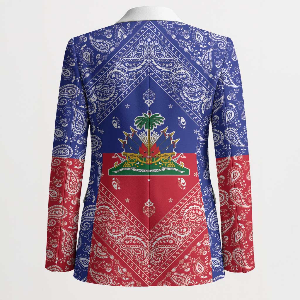 Afro Haiti Paisley Blazer Haitian Flag Bandana Style