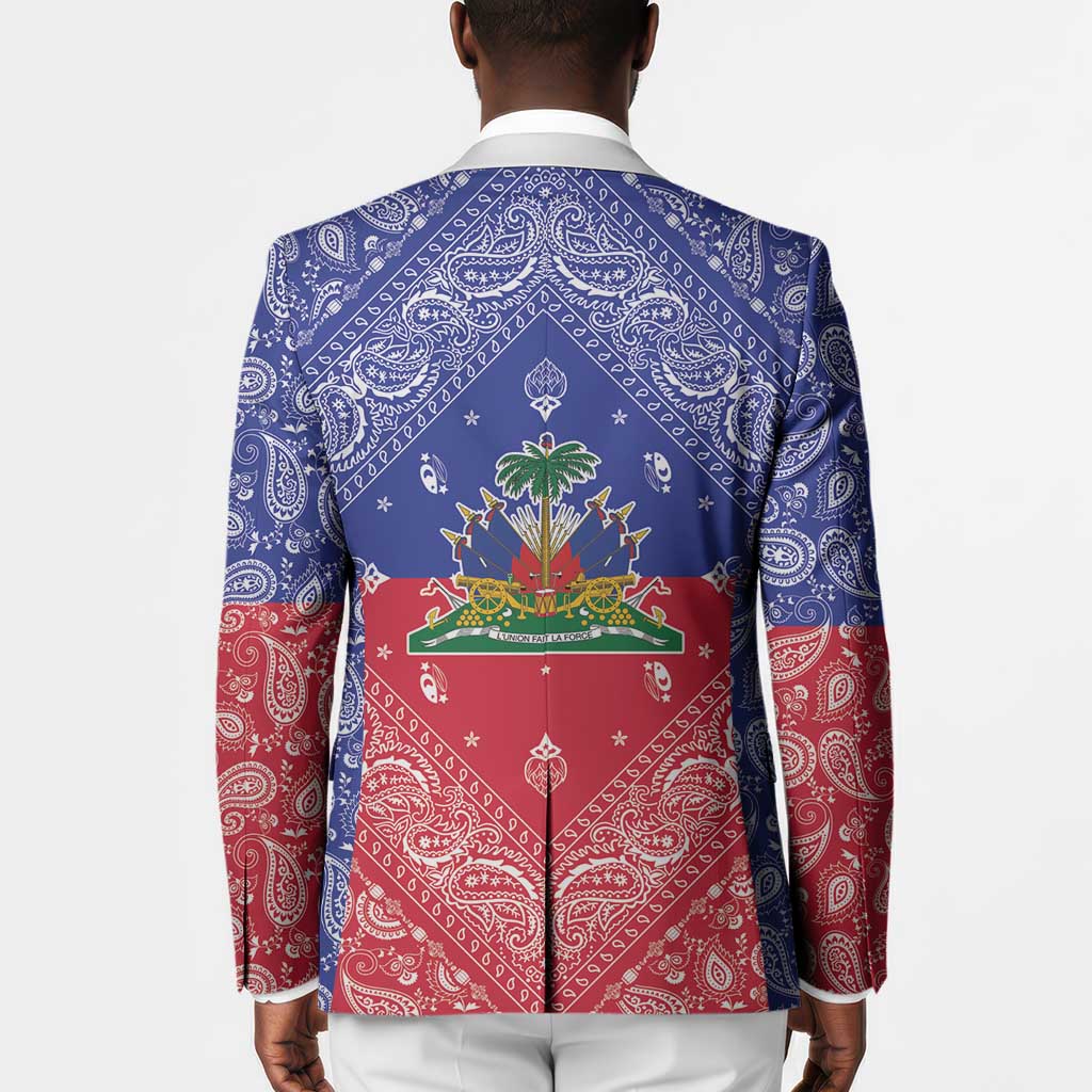 Afro Haiti Paisley Blazer Haitian Flag Bandana Style