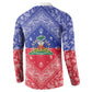 Afro Haiti Paisley Button Sweatshirt Haitian Flag Bandana Style