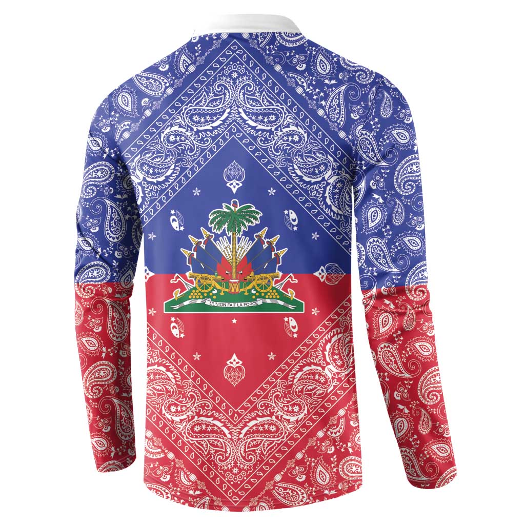 Afro Haiti Paisley Button Sweatshirt Haitian Flag Bandana Style