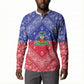 Afro Haiti Paisley Button Sweatshirt Haitian Flag Bandana Style