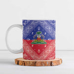 Afro Haiti Paisley Ceramic Mug Haitian Flag Bandana Style