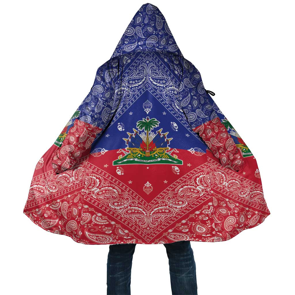 Afro Haiti Paisley Cloak Haitian Flag Bandana Style