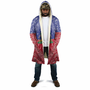 Afro Haiti Paisley Cloak Haitian Flag Bandana Style