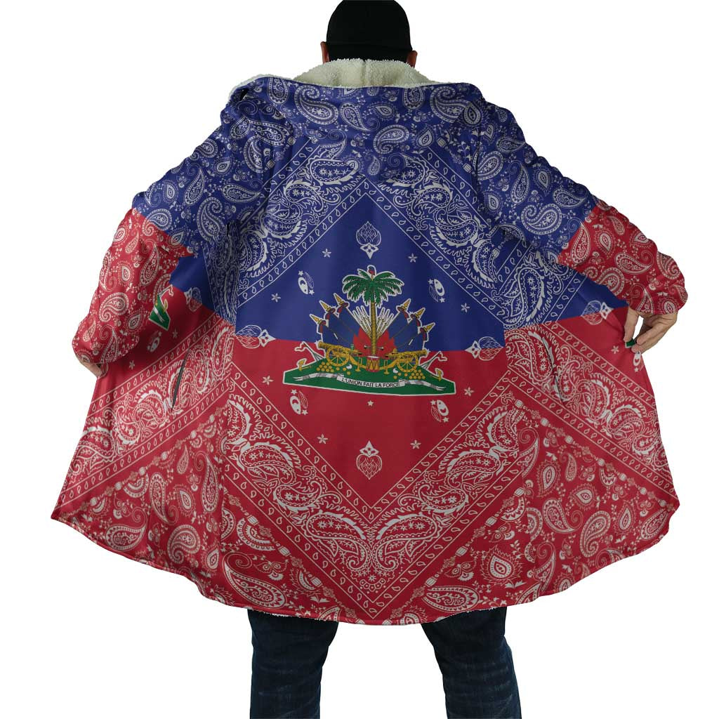Afro Haiti Paisley Cloak Haitian Flag Bandana Style