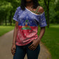 Afro Haiti Paisley Cross Shoulder Shirt Haitian Flag Bandana Style