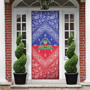 Afro Haiti Paisley Door Cover Haitian Flag Bandana Style