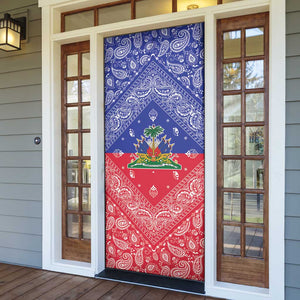 Afro Haiti Paisley Door Cover Haitian Flag Bandana Style