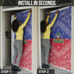 Afro Haiti Paisley Door Cover Haitian Flag Bandana Style