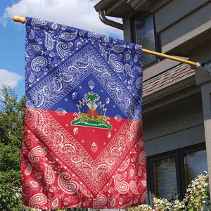 Afro Haiti Paisley Garden Flag Haitian Flag Bandana Style - African Pride