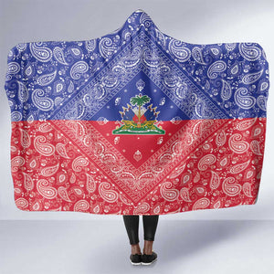 Afro Haiti Paisley Hooded Blanket Haitian Flag Bandana Style - African Pride