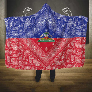 Afro Haiti Paisley Hooded Blanket Haitian Flag Bandana Style - African Pride