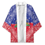 Afro Haiti Paisley Kimono Haitian Flag Bandana Style