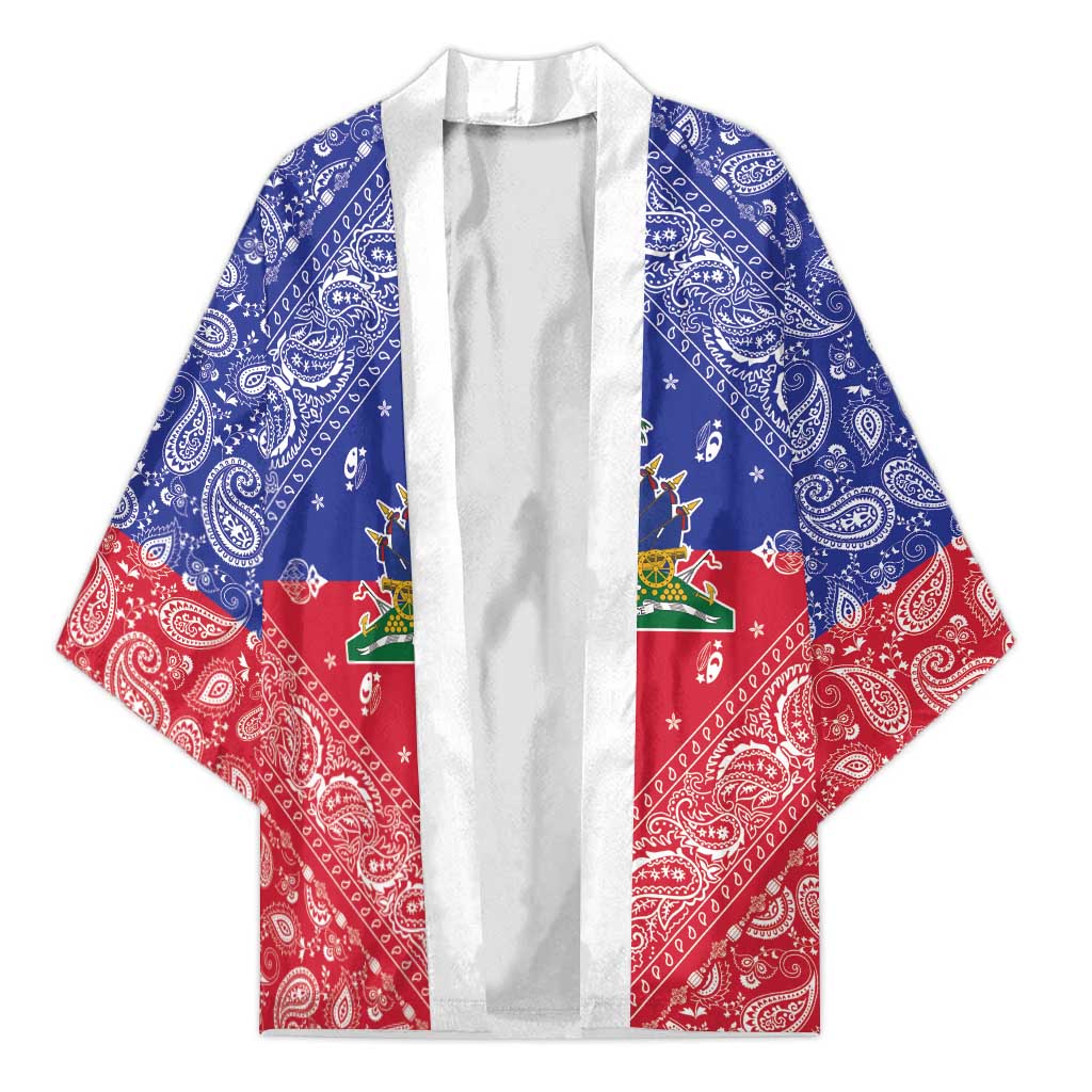 Afro Haiti Paisley Kimono Haitian Flag Bandana Style