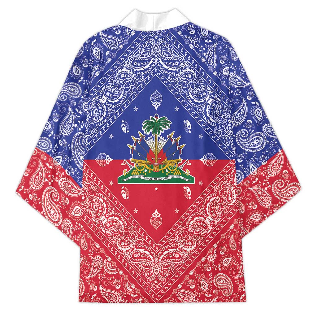 Afro Haiti Paisley Kimono Haitian Flag Bandana Style
