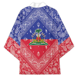 Afro Haiti Paisley Kimono Haitian Flag Bandana Style
