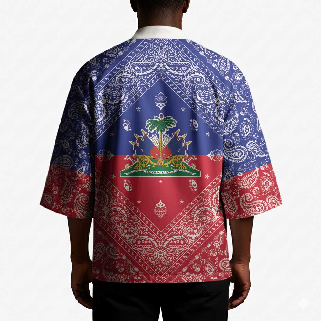Afro Haiti Paisley Kimono Haitian Flag Bandana Style